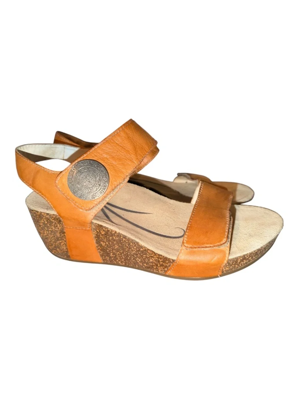 Abeo Una Brown Leather Wedge Heels 8 N Sandals